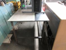 Metal frame/top workbench, 2m x 1m with Eclipse bench vice, 6"