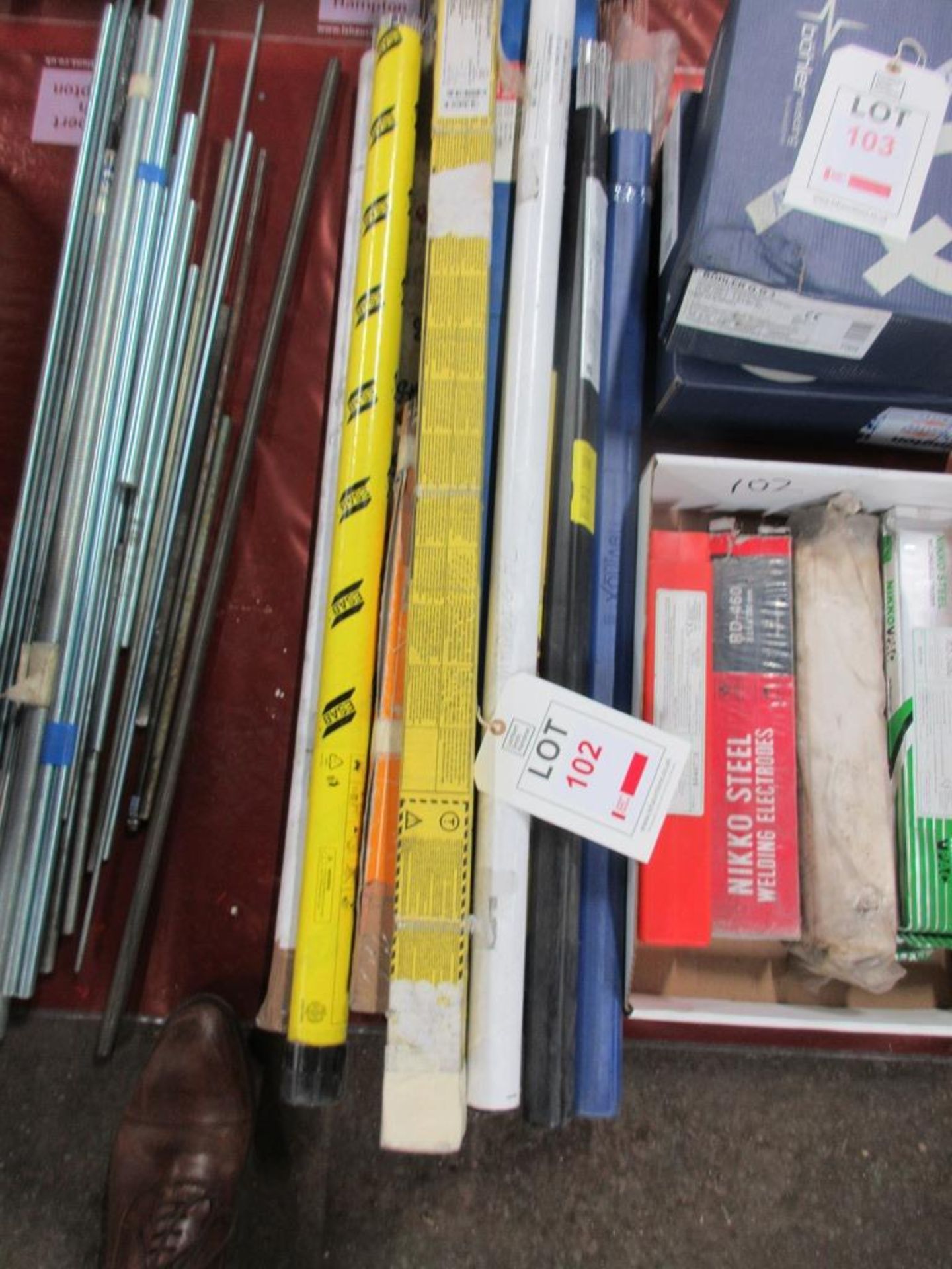 Quantity of assorted welding rods, as lotted