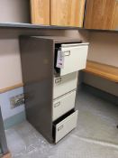 Metal 4 drawer filing cabinet, three metal single drawer cabinets