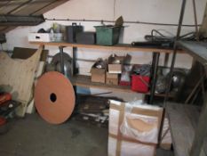 Contents of room including metalwork, profiles, valves, lamp shades, light fittings, etc. as lotted