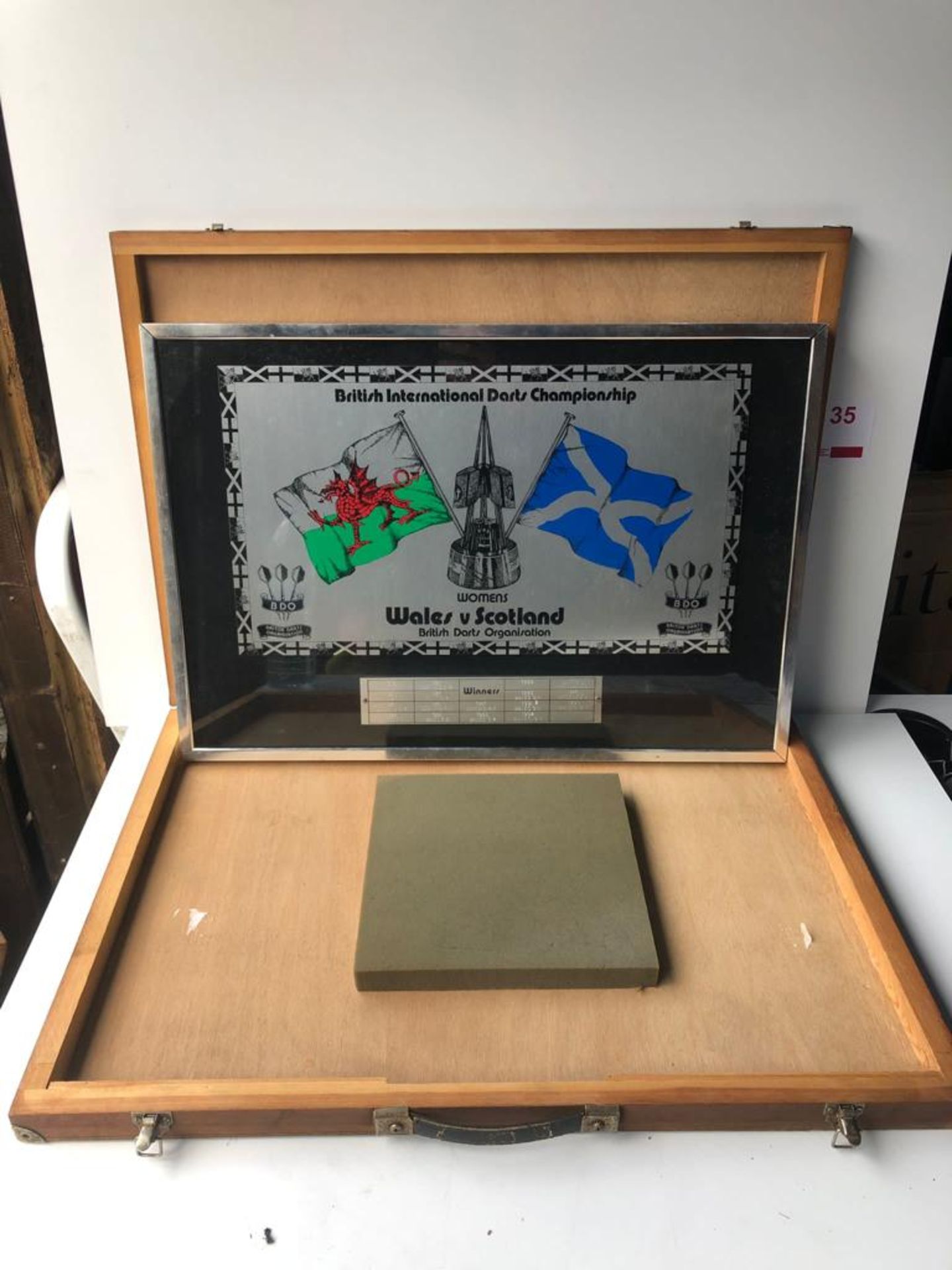 The British International Darts Women's Championship Framed Plaque - Wales vs Scotland
