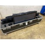 Mobile flight case comprising three flatscreen monitors (LG, sharp and Samsung) (Located Milton