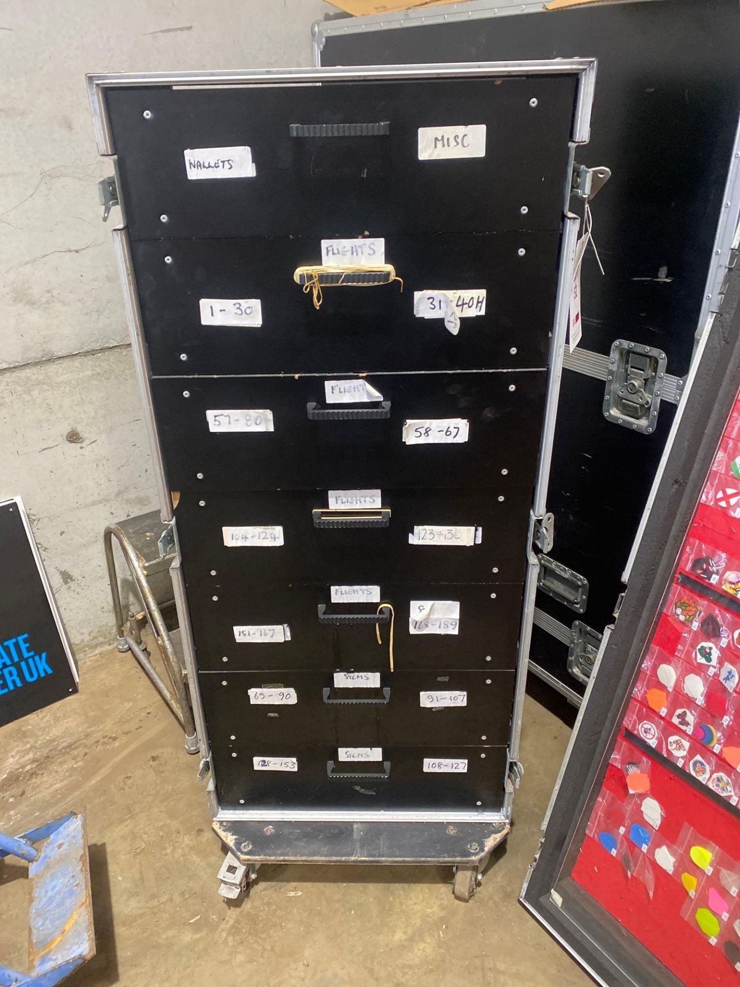 Purpose-built mobile point of sale flight case and contents to include a large quantity of various - Image 4 of 11