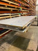 Contents of Rack B15 to include 1 sheet of CV2108 M111 8' x 4' 0.7mm thick Brass, 1 sheet of 316