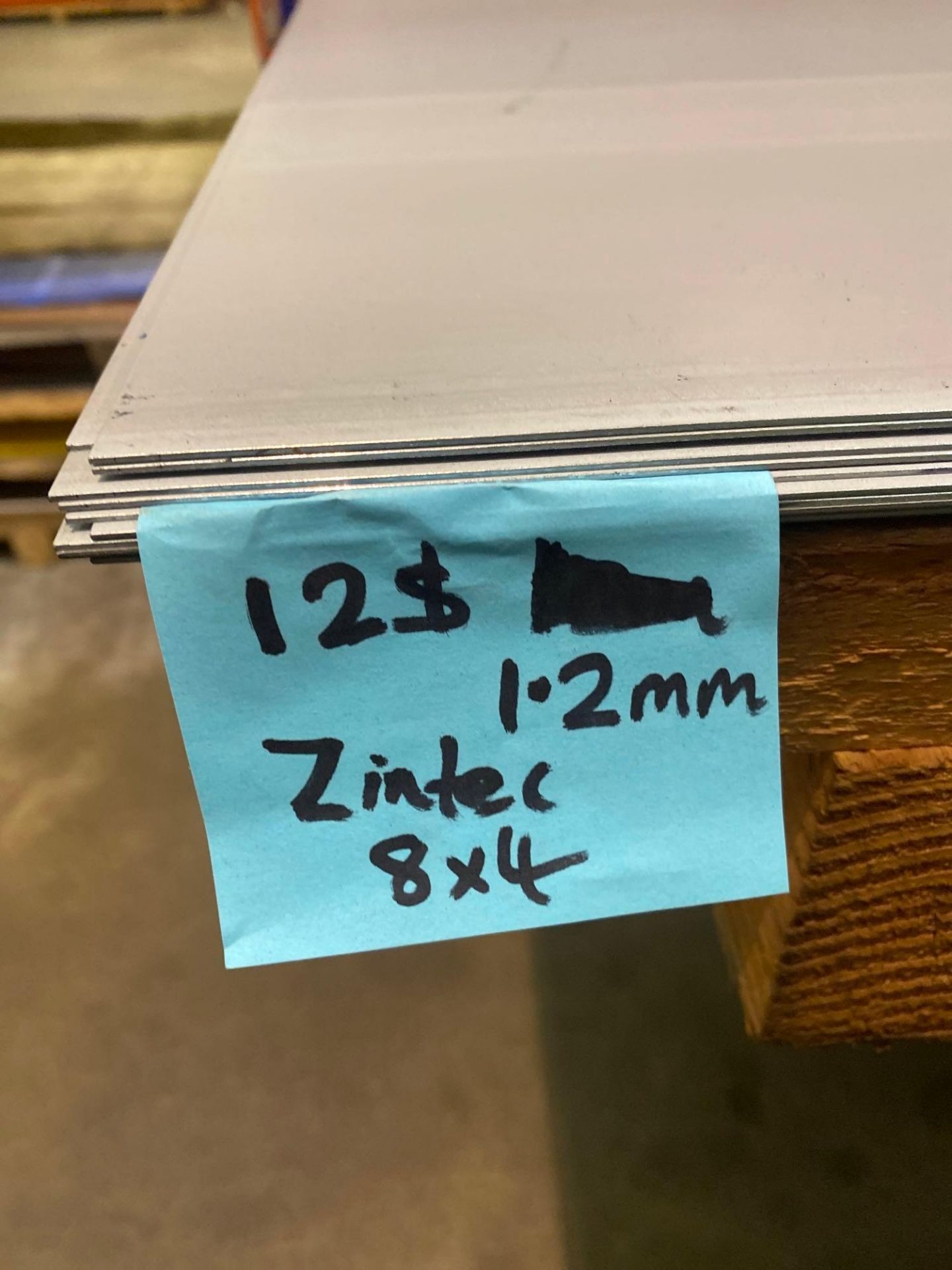 Contents of Rack A4 to include 9 sheets of Zintec 2.5 x 1.25m 1.2mm thick. Any metal stock lots will - Image 3 of 4