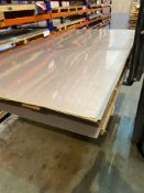 Contents of Racks C6, C8 & C9 to include 8 sheets of 304 2B stainless steel 2.5 x 1.25m 0.9mm thick,