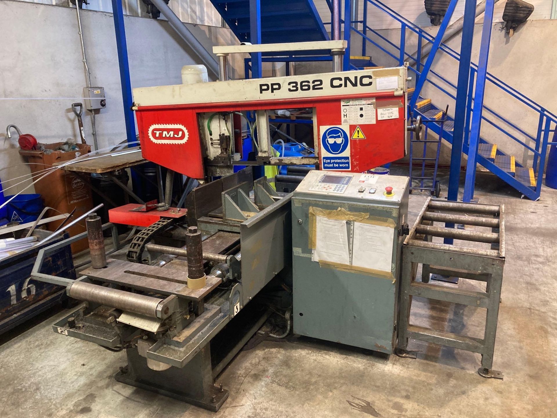 TMJ PP362 CNC double column band saw, (please note three phase, electrical disconnection will be - Image 4 of 8