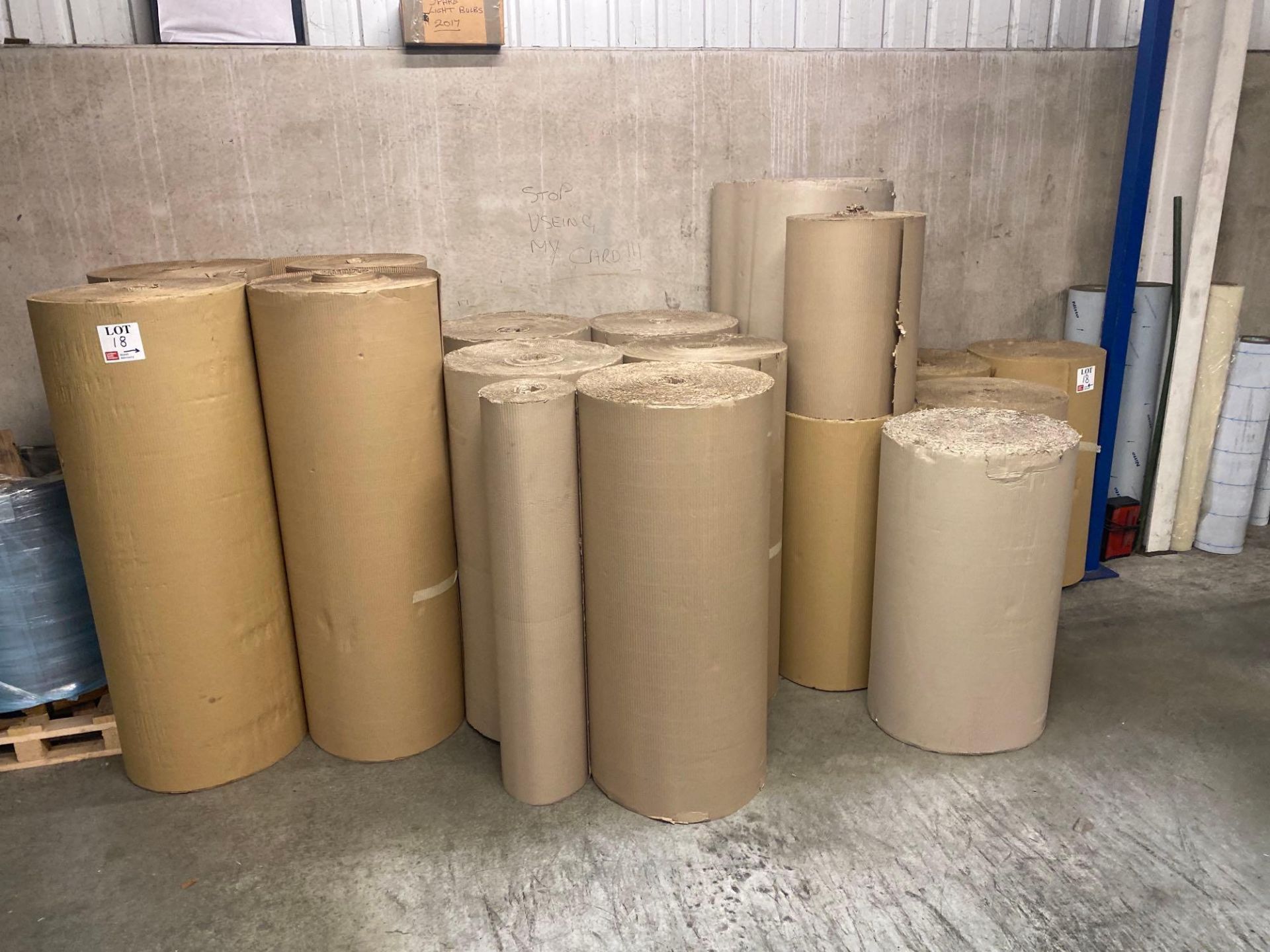 15 rolls of cardboard packing as lotted