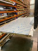 Contents of Rack A6 to include 5 sheets of 430 dull polish 1, stainless steel 2.5 x 1.25m 0.8mm