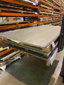 Contents of rack A1 to include 18 sheets of mixed aluminum and stainless steel. Any metal stock lots