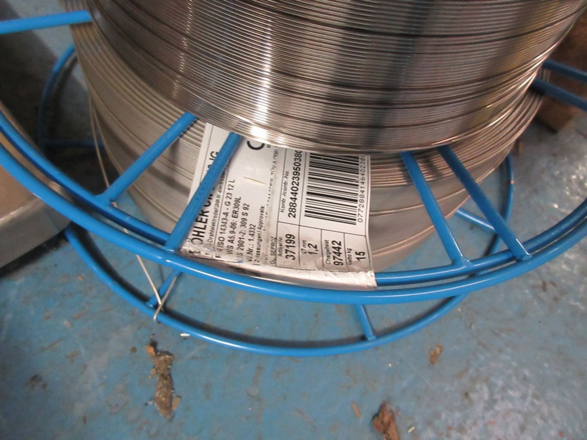 Fifteen reels of full & part welding wire, including ER385/1.2, ERNICRM03/1.2, R2209/1.2 - Image 6 of 7