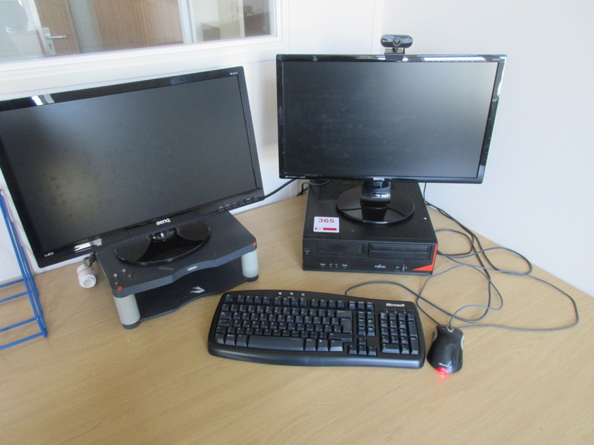 Fujitsu Core i5 computer system, with 2 x Benq flatscreen monitors, keyboard, mouse