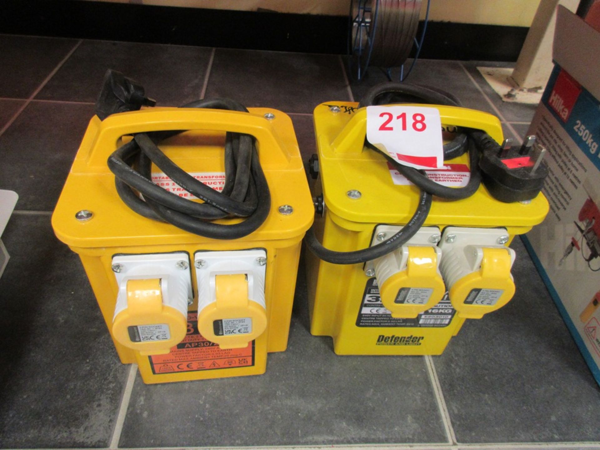 Two twin outlet 110v site transformers