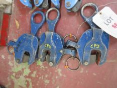 Three 1 tonne plate clamps NB: This item has no record of Thorough Examination. The purchaser must