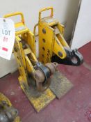 Two horizontal PDK lifting clamps, load capacity 4.5 tonne, serial nos. 103050 and 103041 NB: This