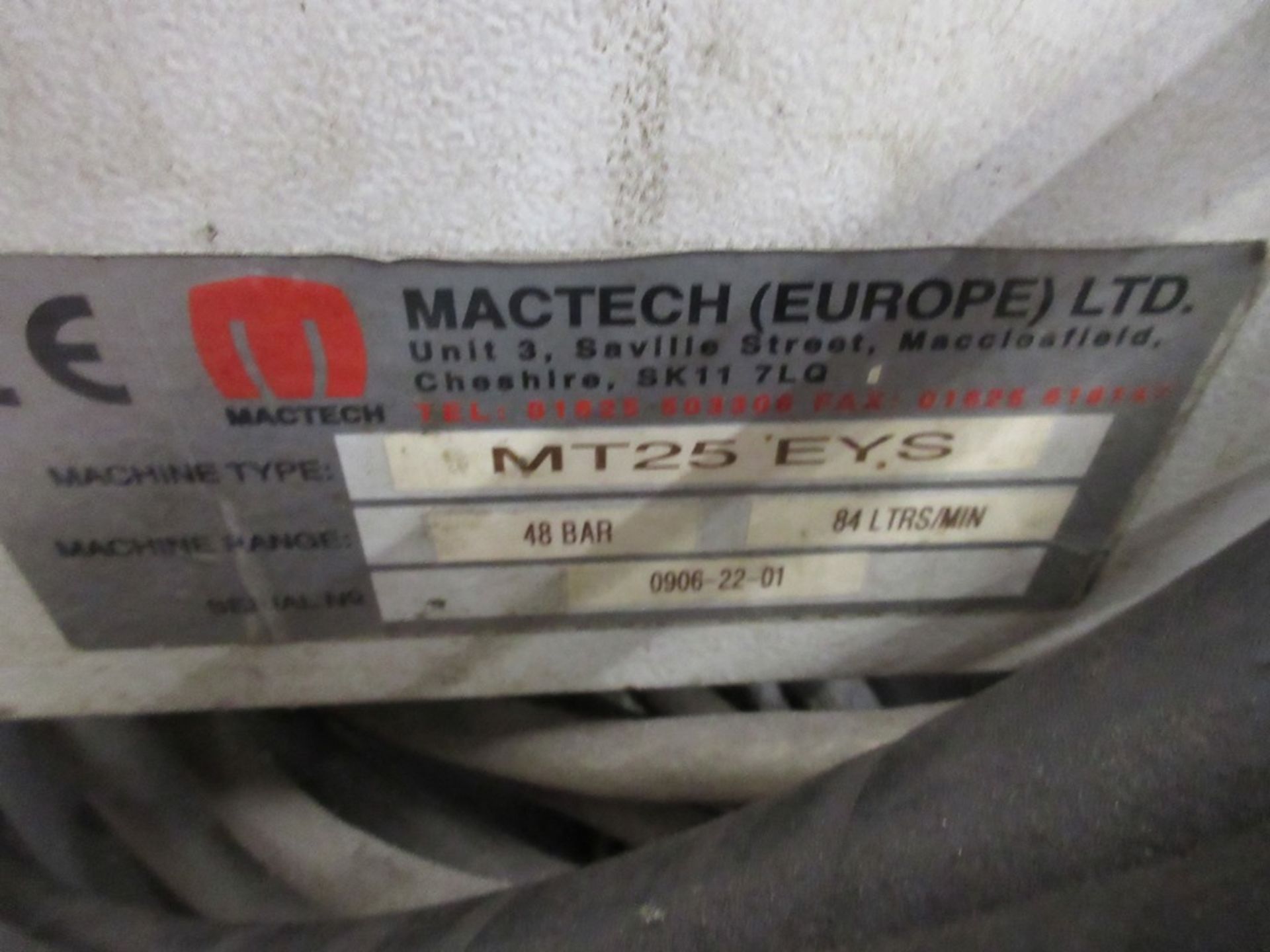 Mactech MT25 EYS clam lathe, serial no. 0906-22-61 clam diameter 800mm, clam model 8224833, serial - Image 4 of 7