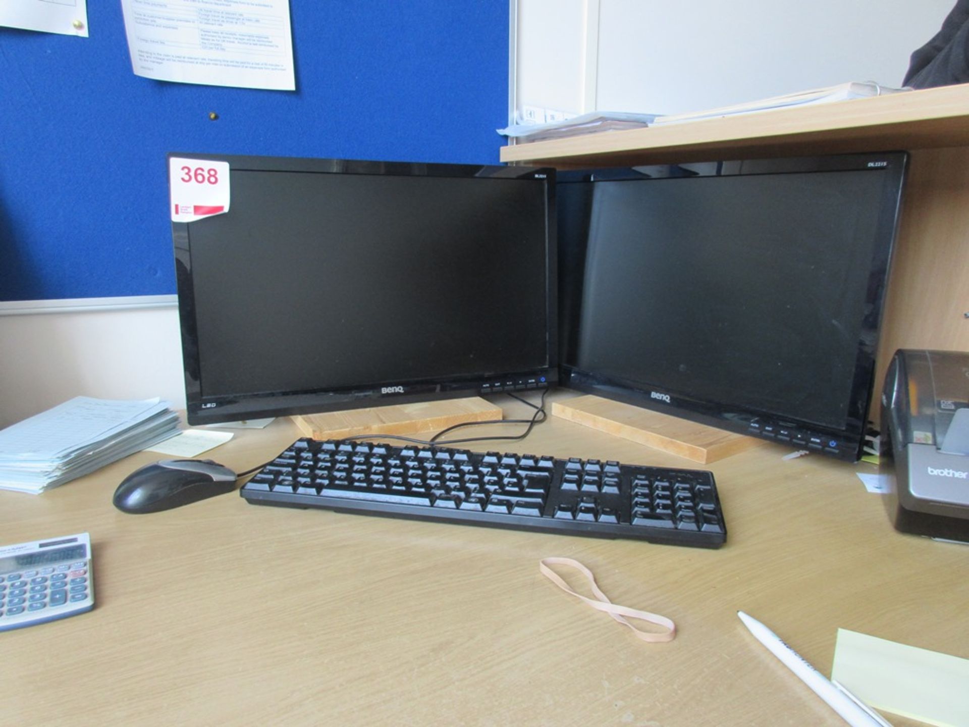 Fujitsu Core i5 computer system, with 2 x Benq flatscreen monitors, keyboard, mouse