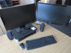 Fujitsu Esprino Core i5 computer system, 2 x Benq flatscreen monitors, keyboard, mouse, Zigor