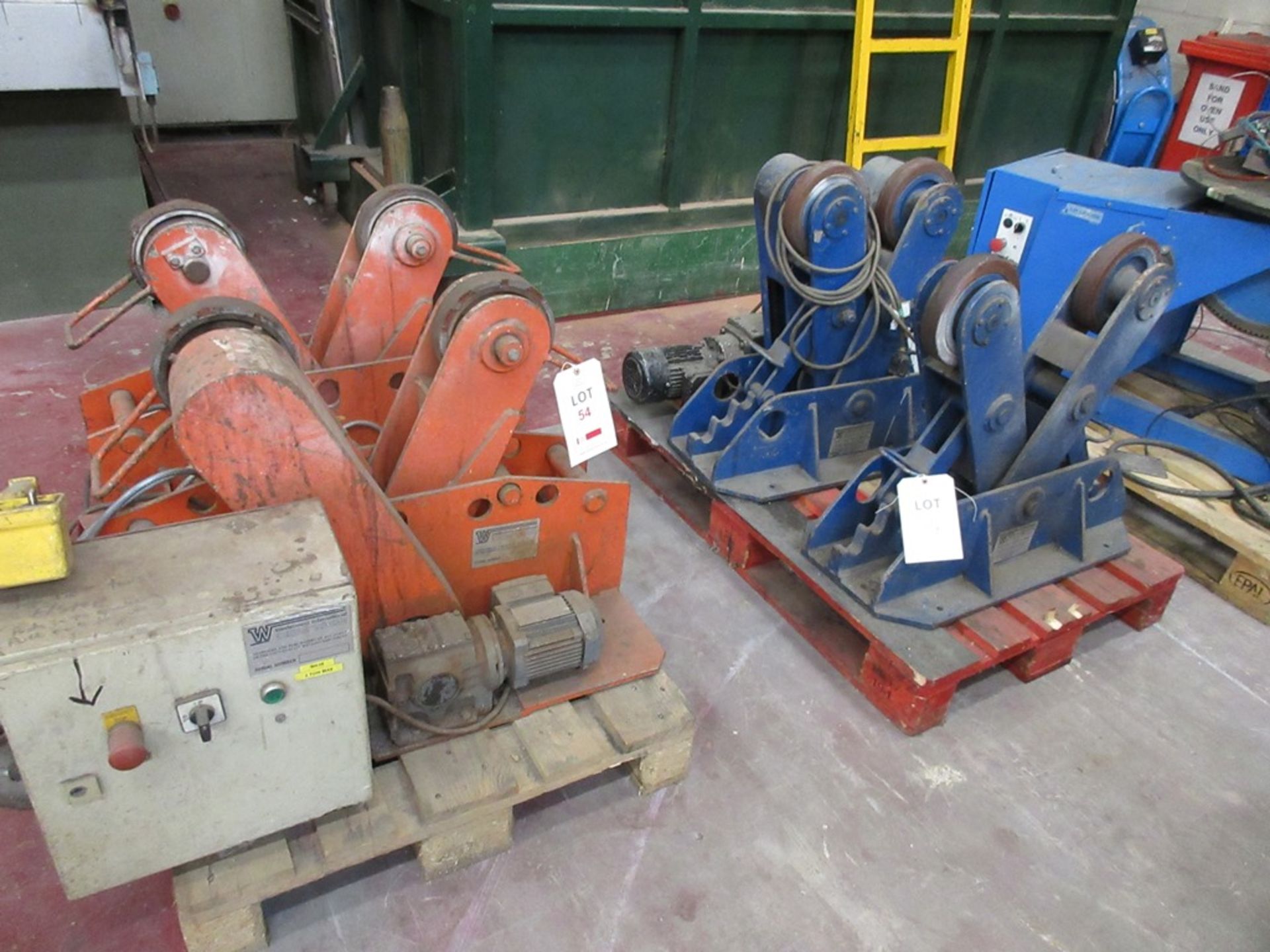 Two pallets of 'V' wheel product rotators, Bode & Westermans, 2 tonne capacity