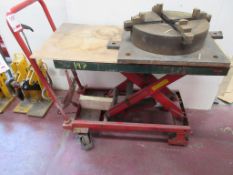 Clarke Strong Arm hydraulic lifting table NB: This item has no record of Thorough Examination. The