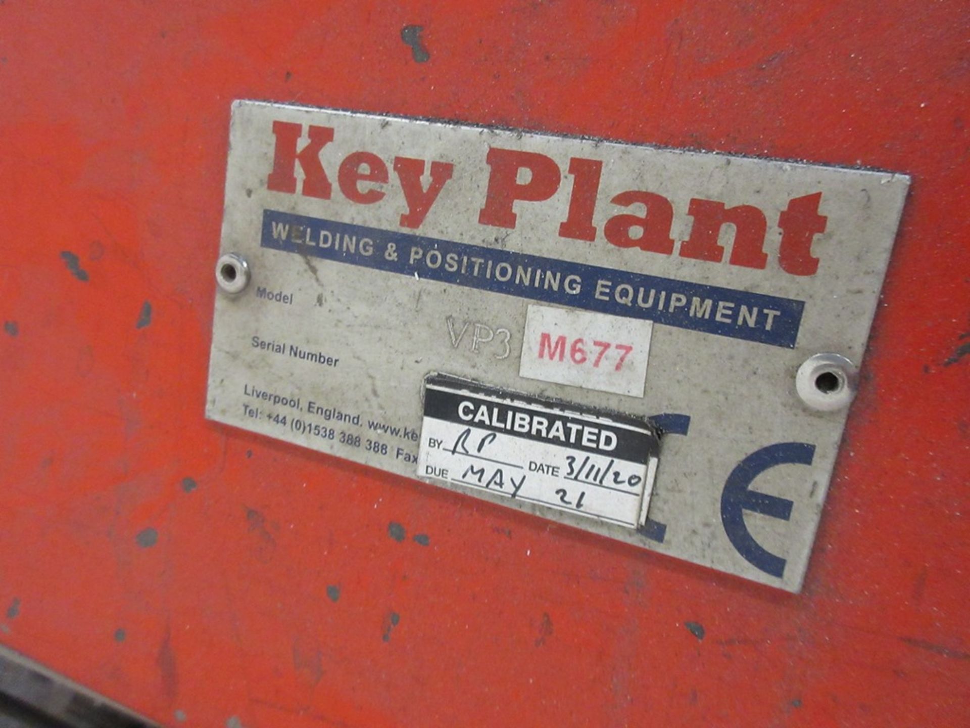 Key Plant VP3 3 tonne welding positioner, plate diameter 1220mm - Image 3 of 5