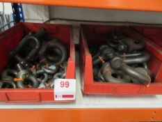 Two boxes of assorted lifting eyelets NB: This item has no record of Thorough Examination. The