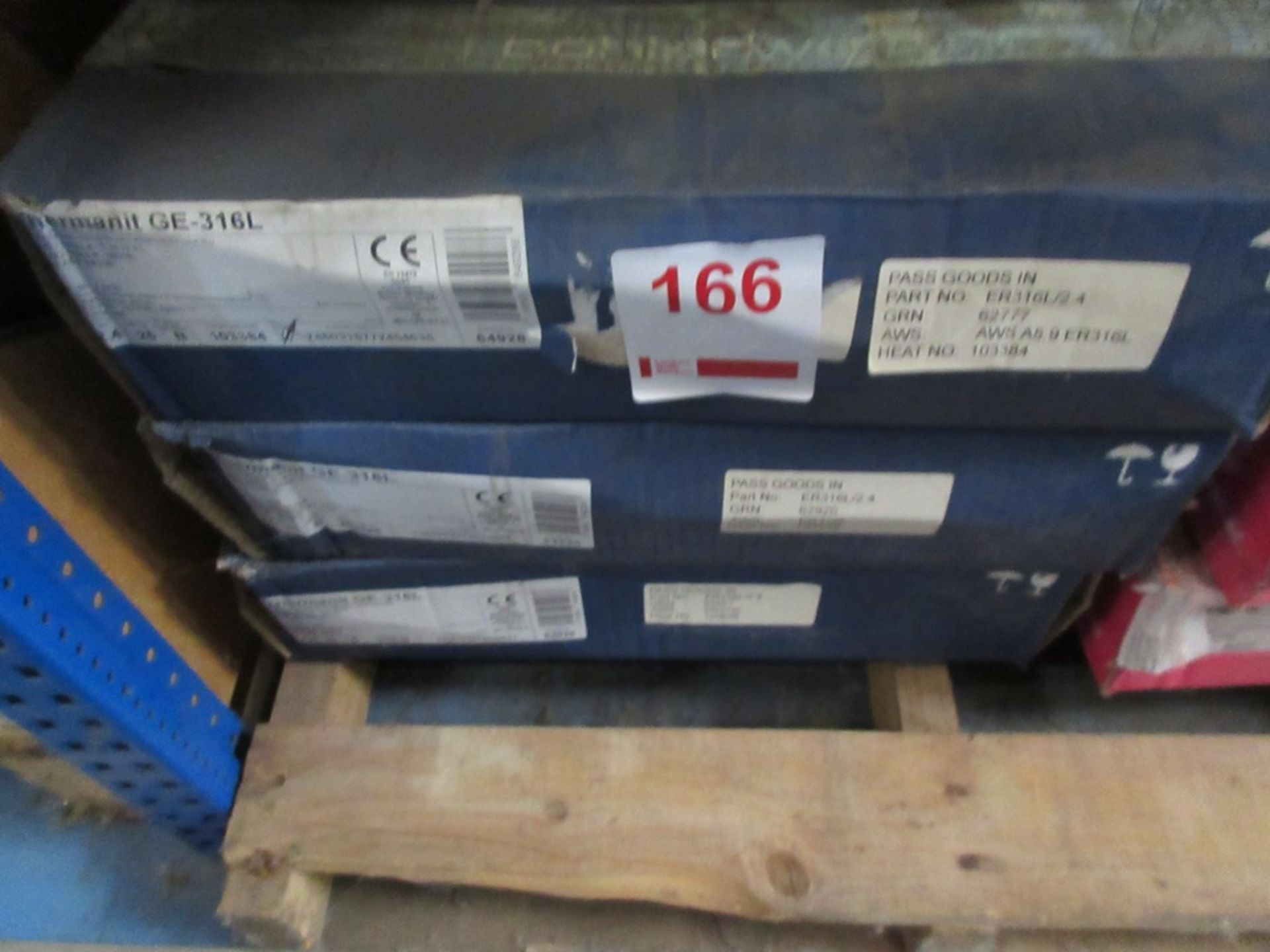 Three reels of Thermanit GE361L welding wire, part no. ER316L/2.4