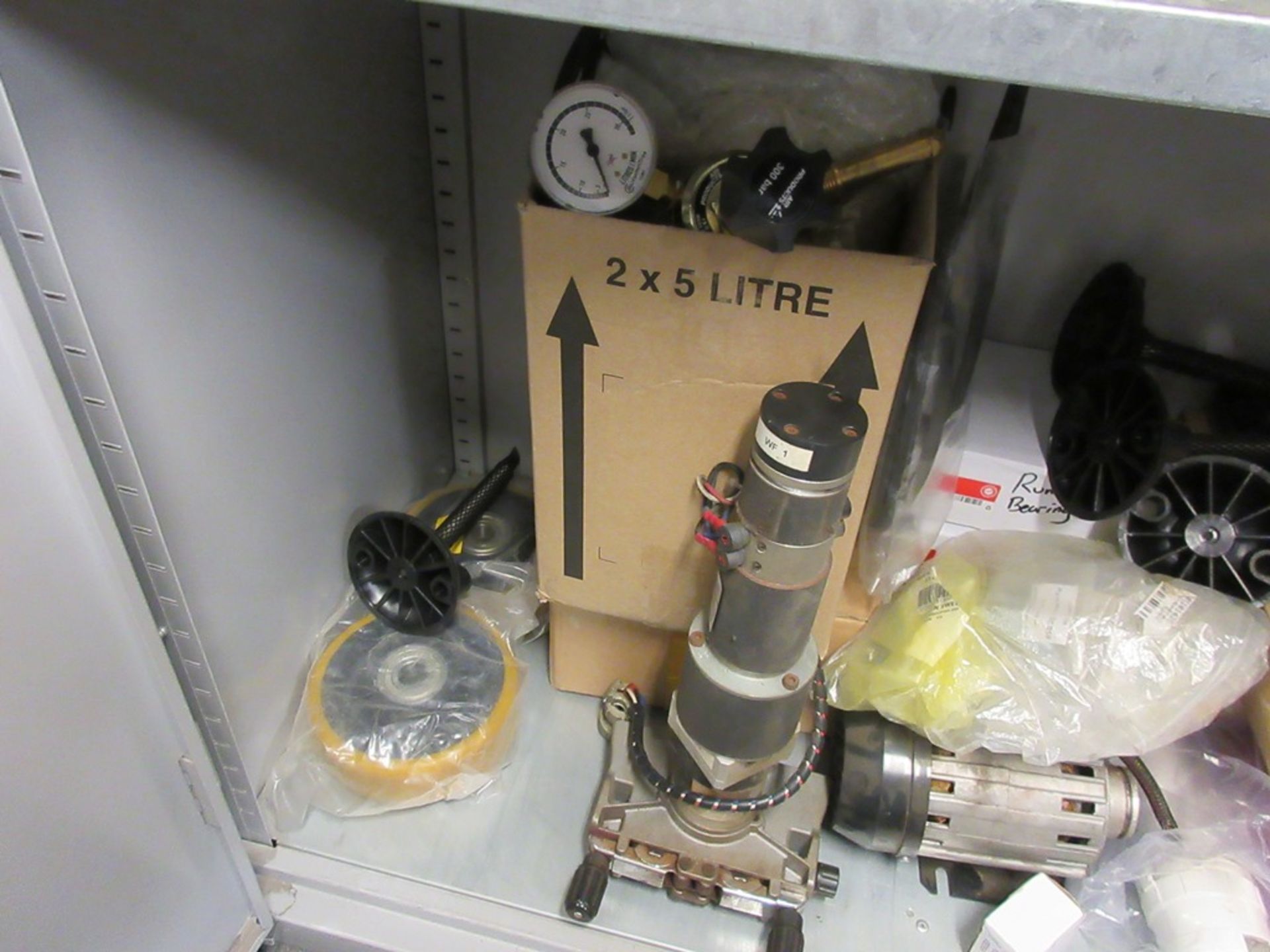 Cupboard and contents including gas regulators, power supply units, electrode connectors, janes, - Image 8 of 9