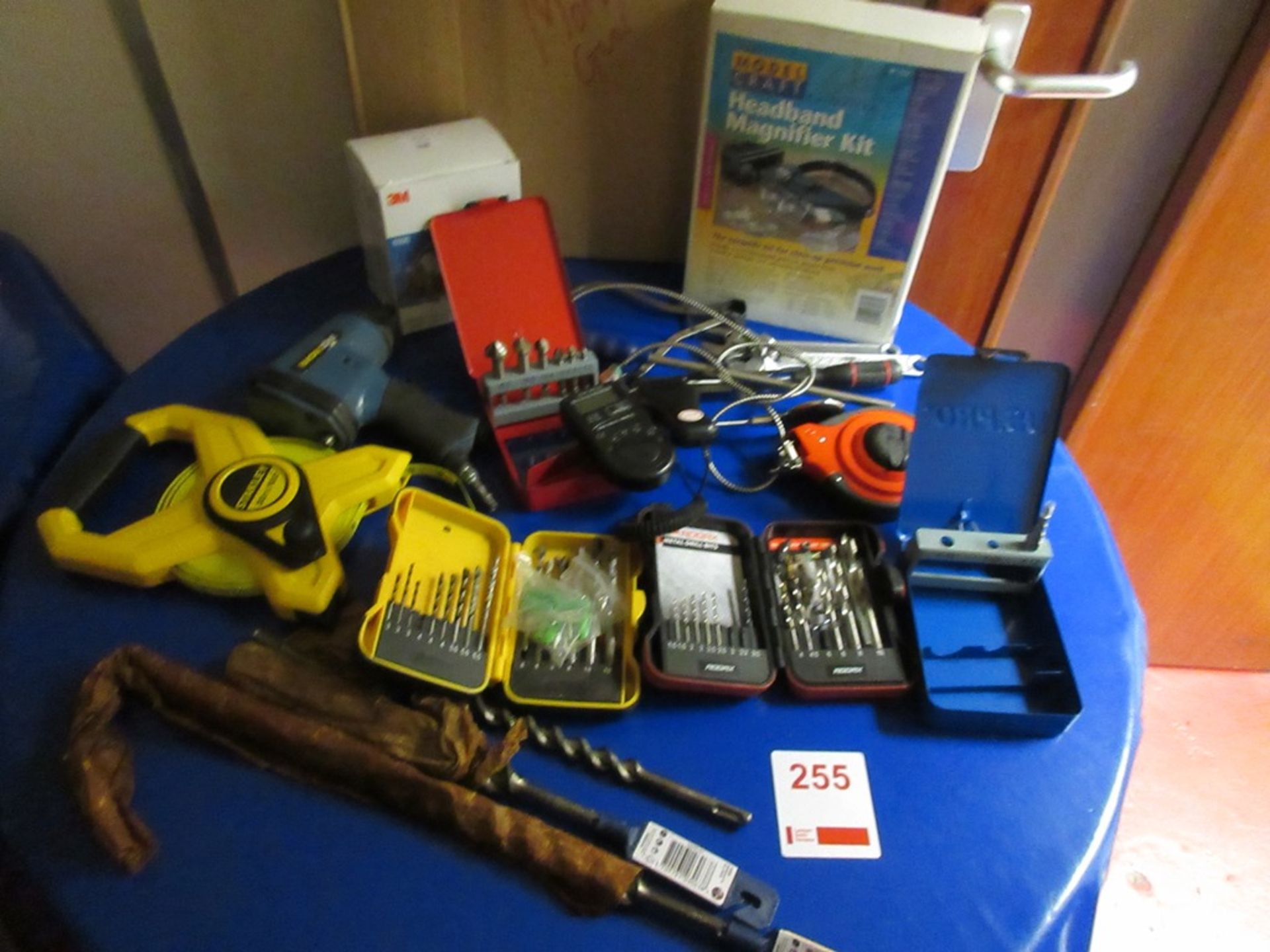 Miscellaneous lot including drill bits, tape measures, light meter, adjustable spanner, headband - Image 2 of 5