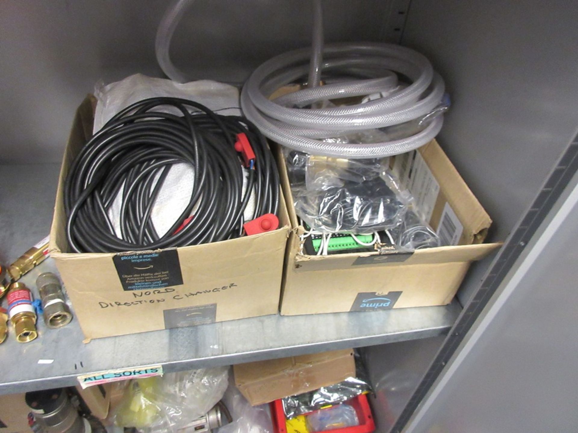 Cupboard and contents including gas regulators, power supply units, electrode connectors, janes, - Image 5 of 9