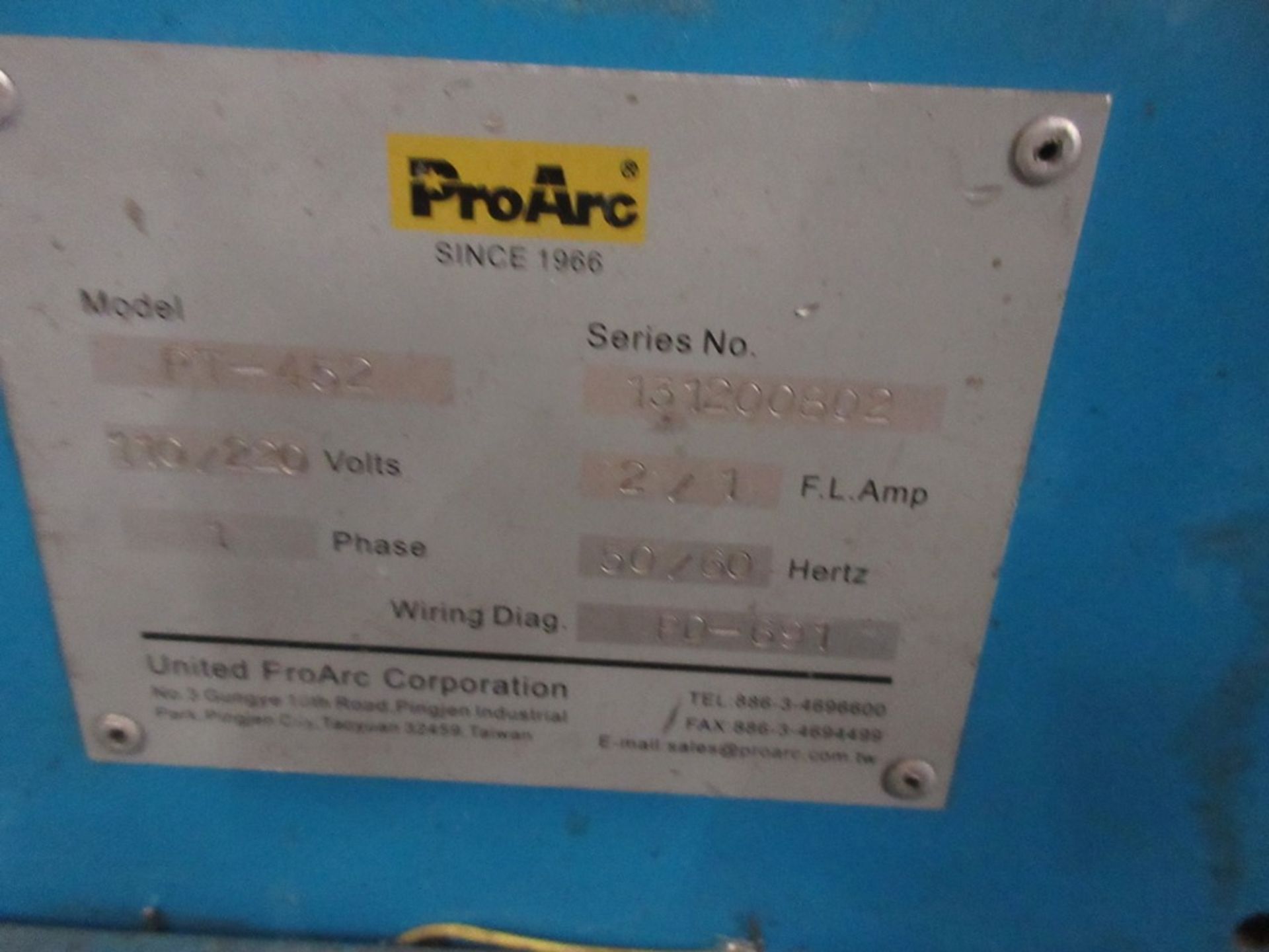 ProArc PT-452 welding positioner, serial no. 151200802 - Image 3 of 4