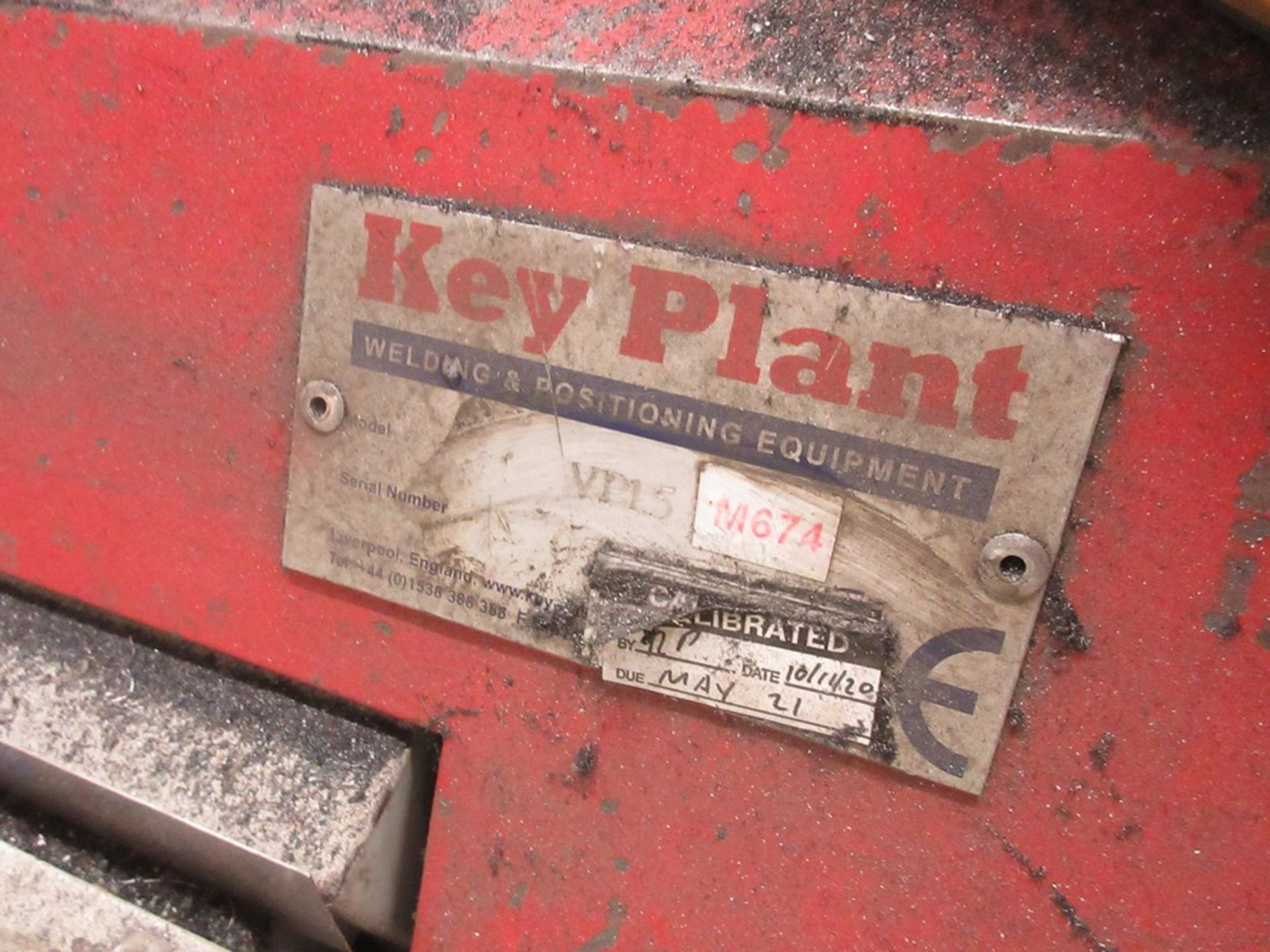 Key Plant VP15 1.5 tonne welding positioner, plate diameter 1150mm - Image 3 of 6