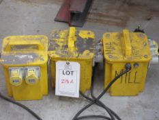 Three various twin outlet site transformers, 240v