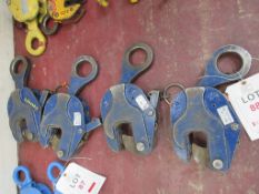 Four 3 tonne plate clamps NB: This item has no record of Thorough Examination. The purchaser must