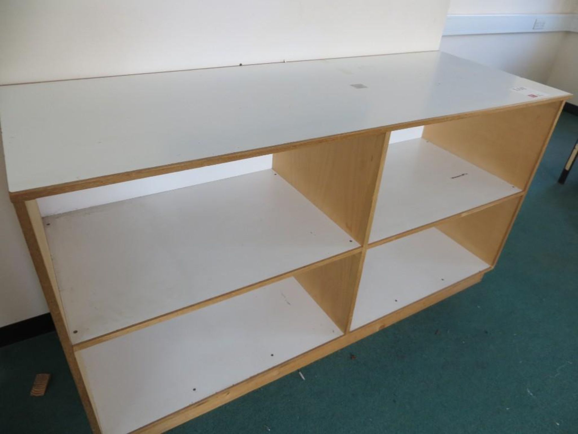 3 single pedastal desks, table, 4 position storage cabinet, coffee table, 5 notice boards and an - Image 6 of 8