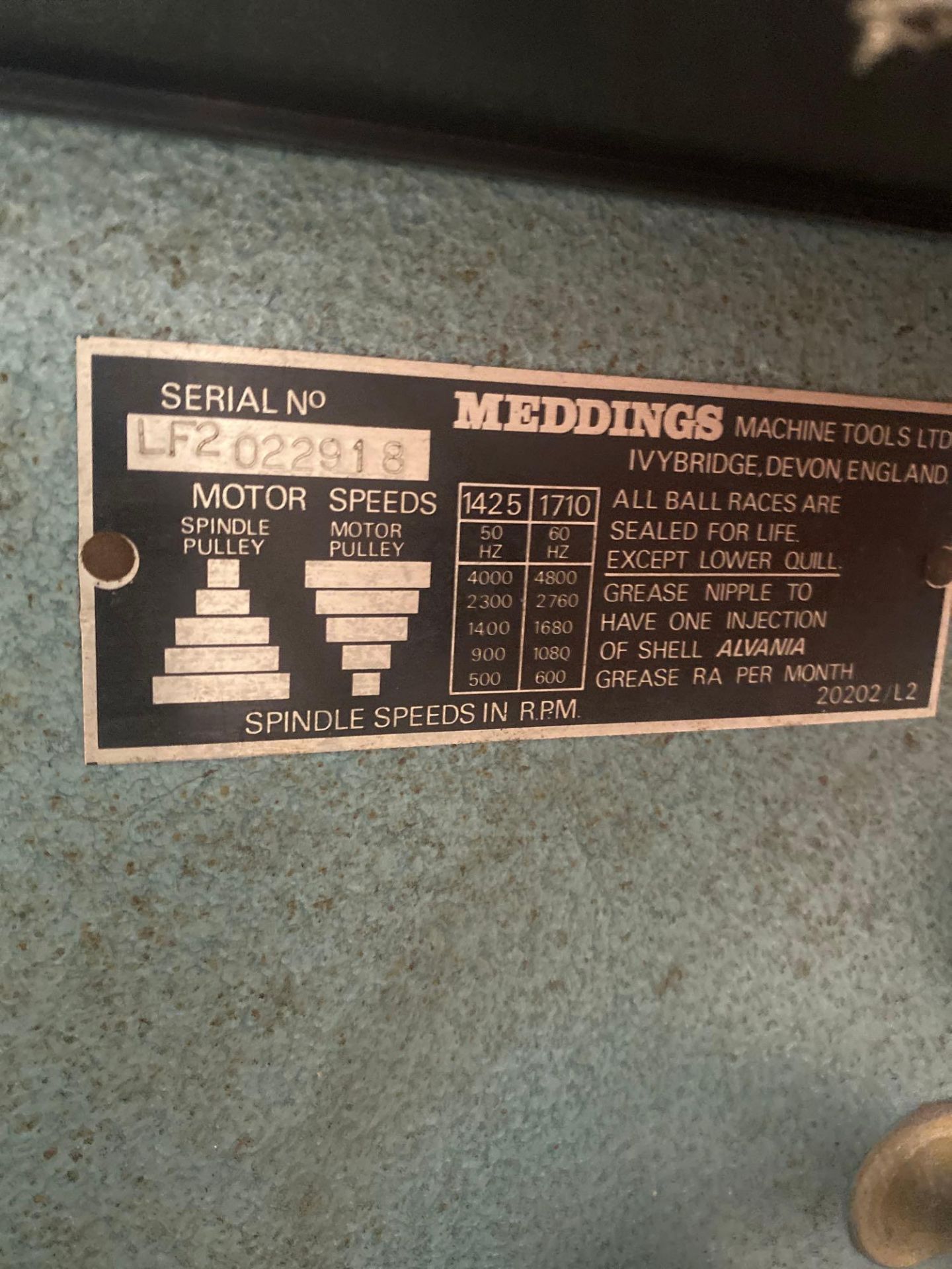 Meddings pillar drill, serial number LF2022818 - Image 2 of 3