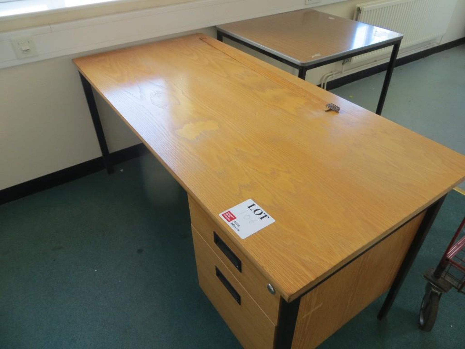 3 single pedastal desks, table, 4 position storage cabinet, coffee table, 5 notice boards and an - Image 7 of 8