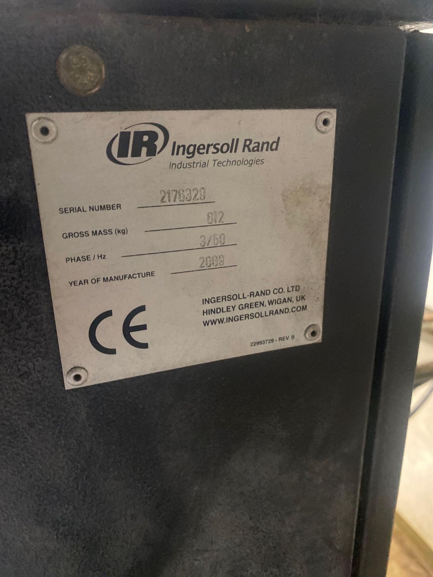 Ingersoll Rand IRN15K-CC rotary screw air compressor, Serial no. 2176329, Compressor No 1, (2009) - Image 4 of 8