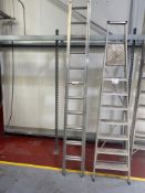 22 tread double section, aluminium stepladder