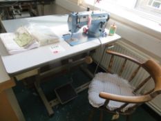 Singer Professional 20U sewing machine single head c/w table & chair