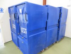 6 x Bryant plastic roll cages/laundry trolleys, 1700-700-800mm