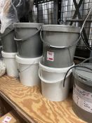 Twenty two buckets of extruder seal rubber gaskets, including wedge, flipper, bubble & E gaskets