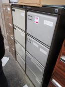 Three metal 4 drawer filing cabinets