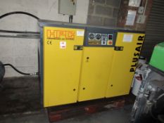 HPC AS31 rotary screw air compressor set, 7,145 recorded hours, with 2 x air receivers, Drymec DFE