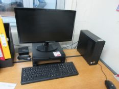 HP Core i5 computer system, flat screen monitor, keyboard, mouse HP laserjet P3015 printer