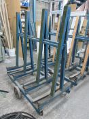 Metal frame double sided sheet material trolley, 1350mm x 850mm