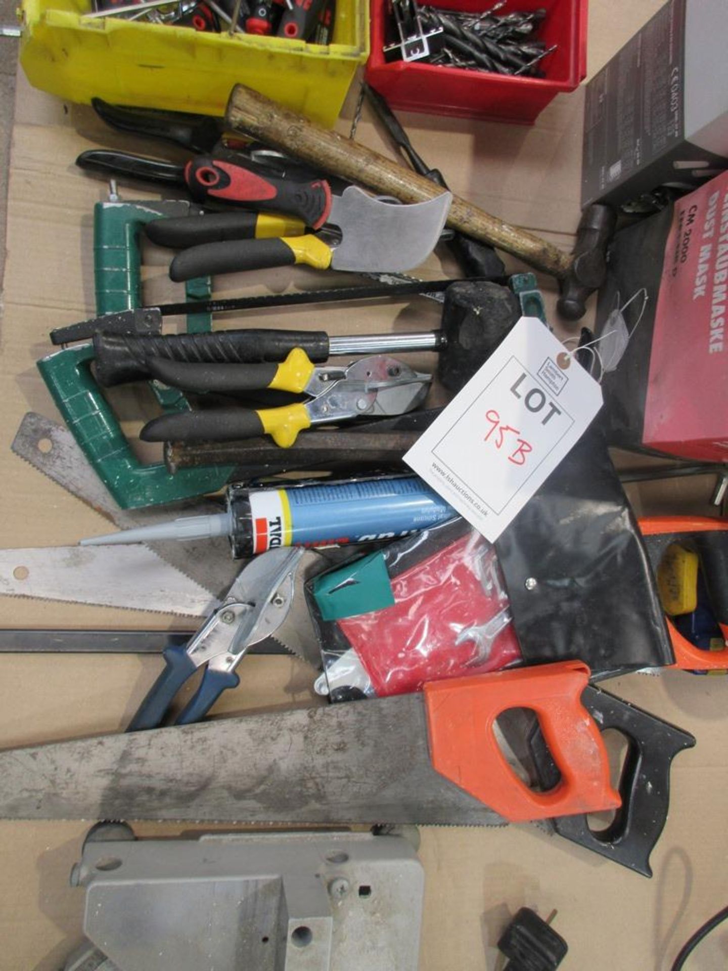 Quantity of assorted hand tools including saws, cutters, allen keys, drill bits, dusk masks etc. - Image 2 of 6