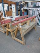 Two timber frame trestles, 2250mm