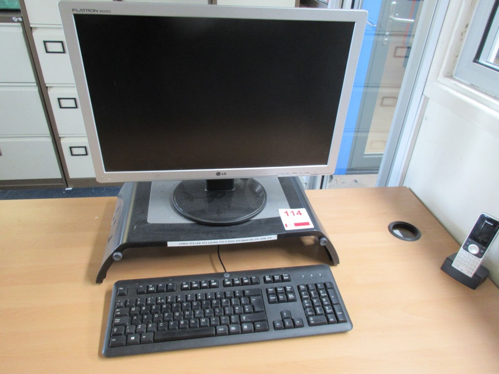 HP Core i3 computer system, flat screen monitor, keyboard