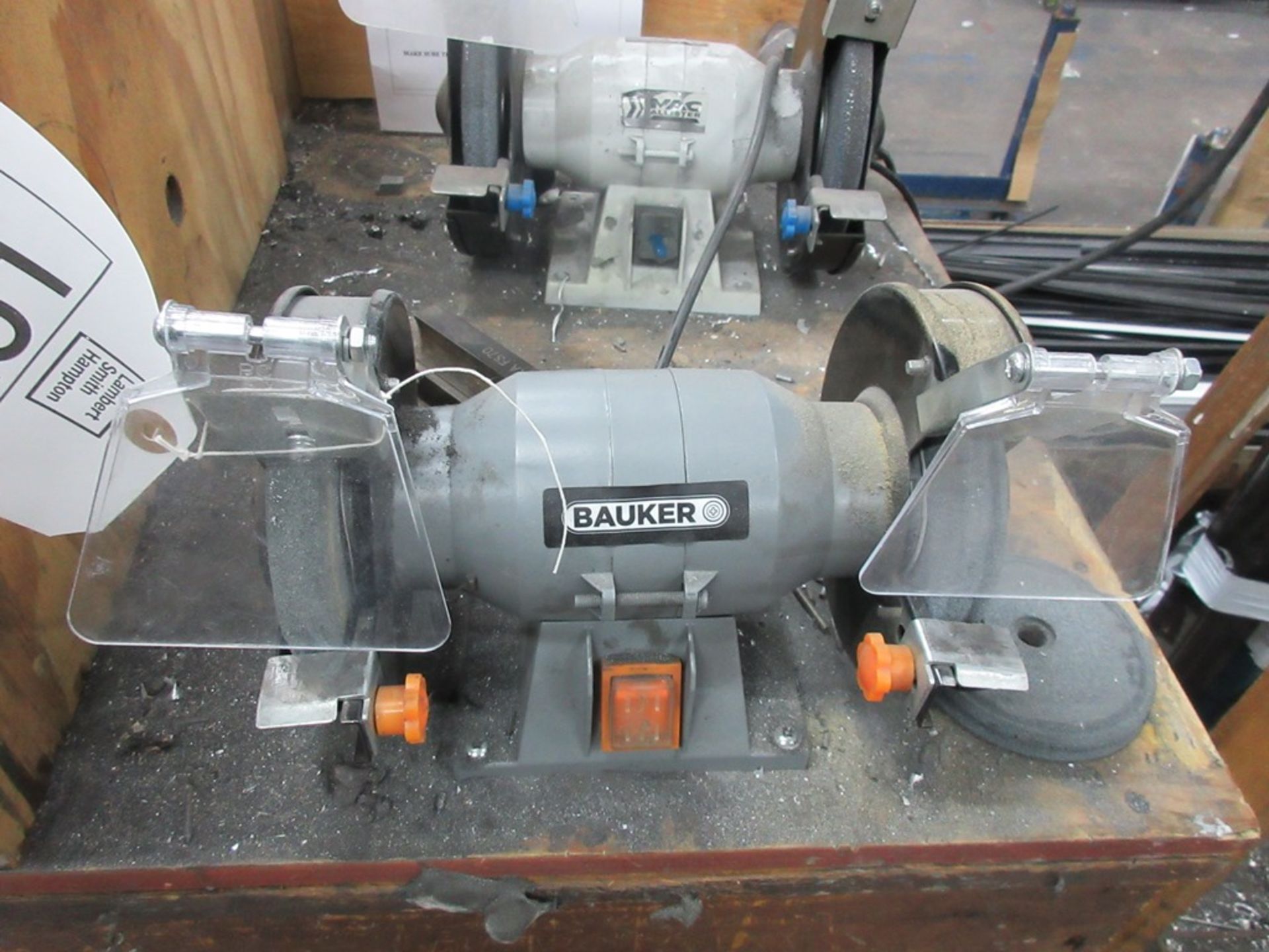 MAC Allister and Bauker double ended bench grinders, 240v - Image 3 of 4